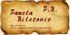 Pamela Miletović vizit kartica